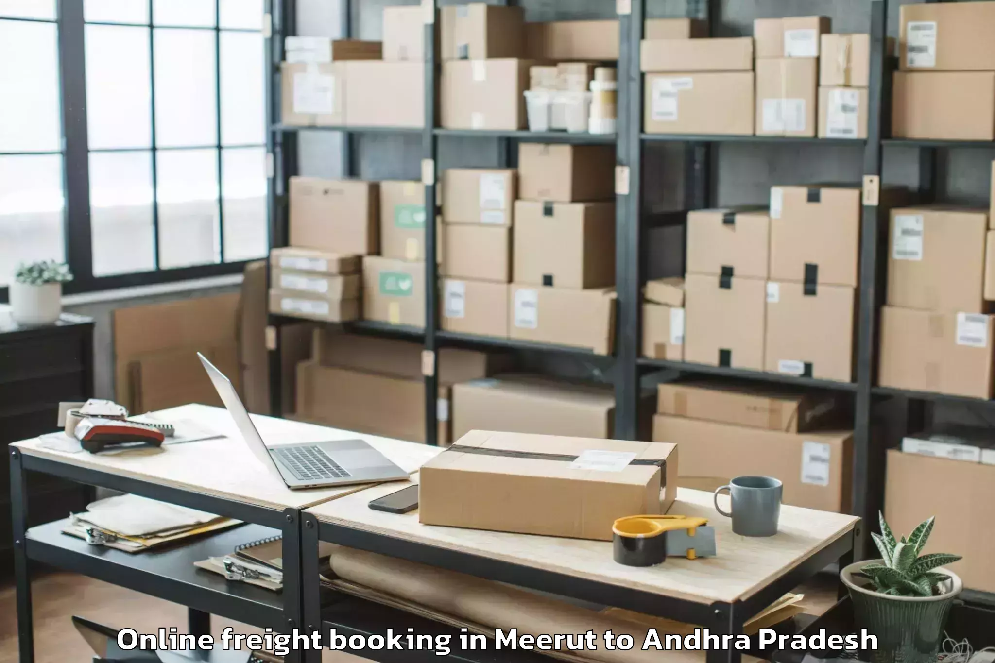 Quality Meerut to Nadendla Online Freight Booking